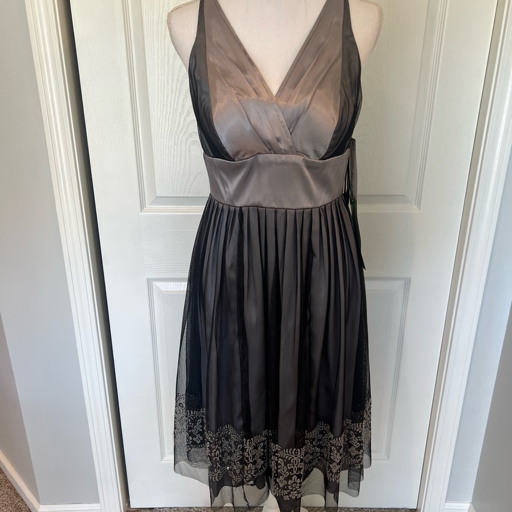 NWT Night Way Collections Black and Silver Cocktail/Formal Dress